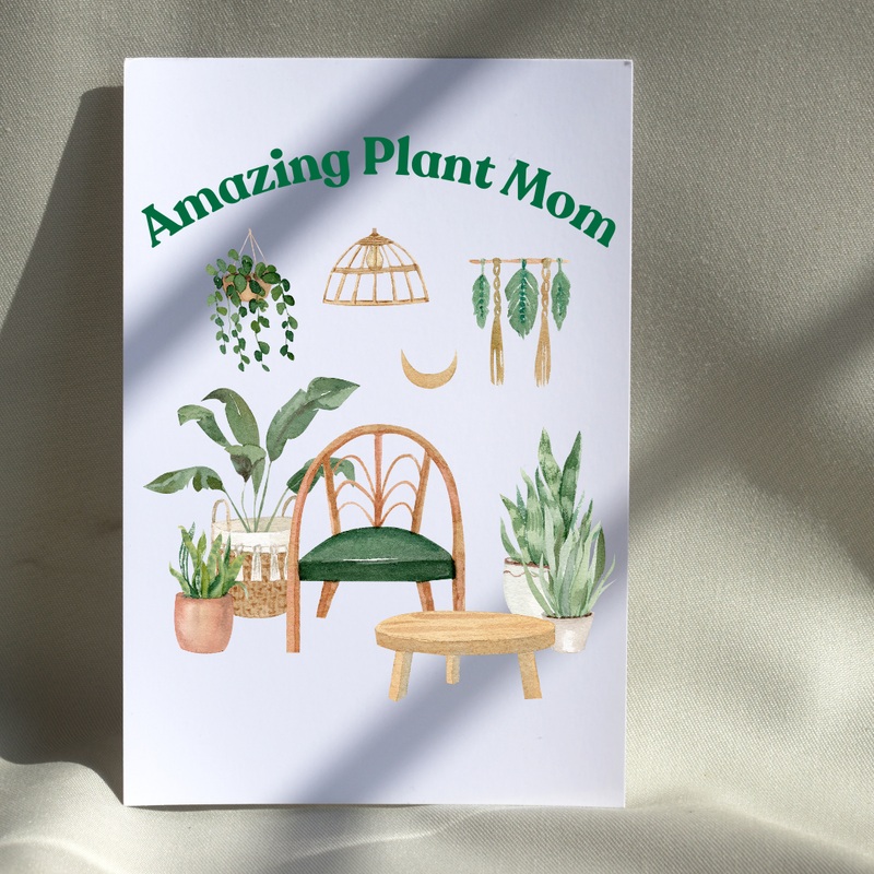 Amazing Plant Mom – Blank Greeting Card