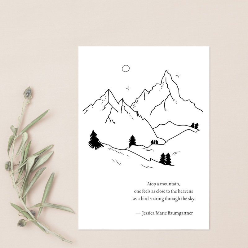 Atop A Mountain Close to Nature – Blank Greeting Card
