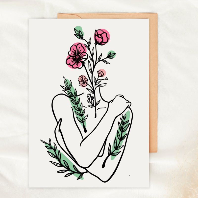 Embrace Floral – Blank Greeting Card