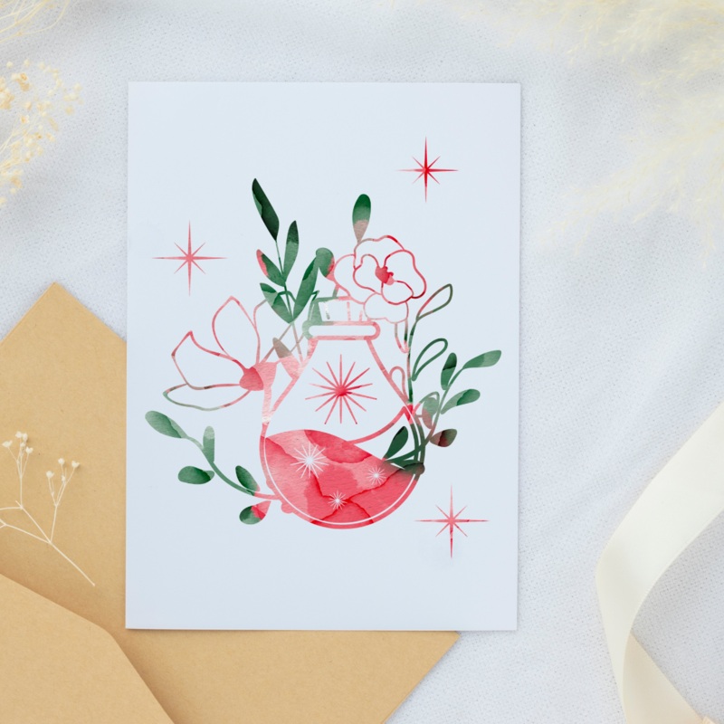 Flower Potion – Blank Greeting Card