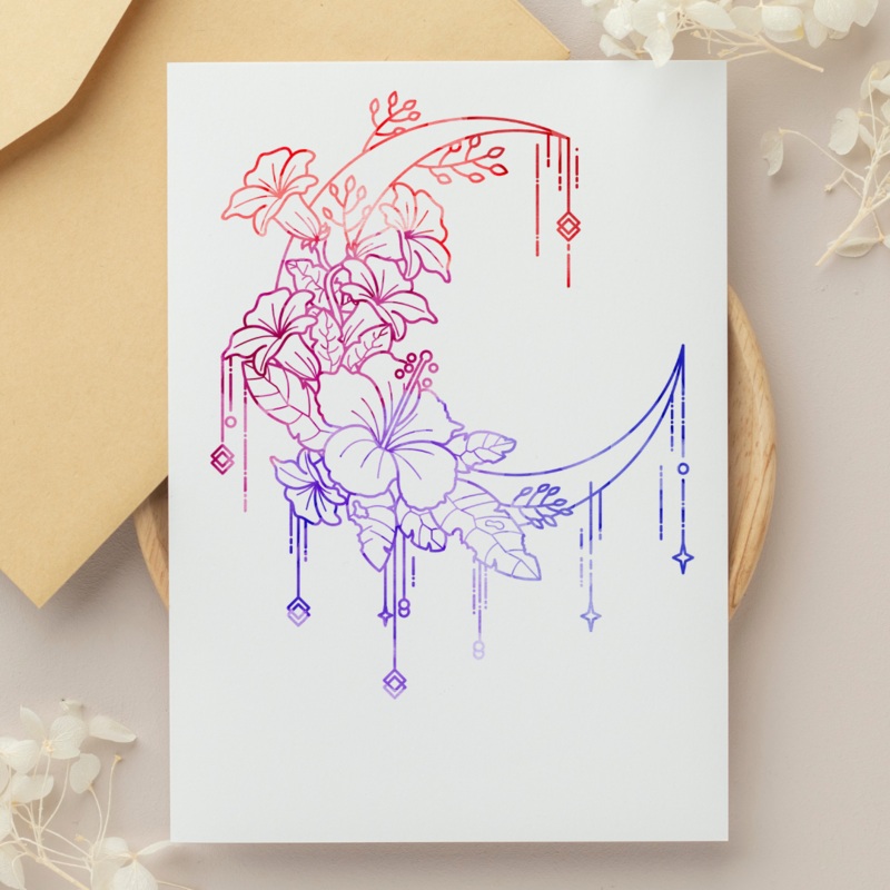 Hibiscus Moon – Blank Greeting Card