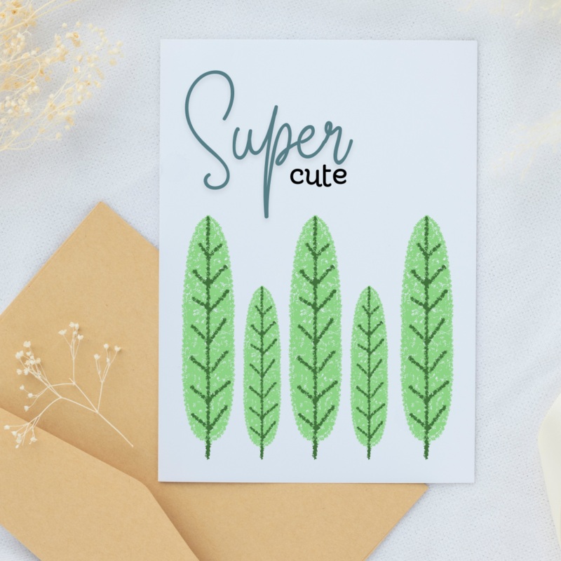 Super Cute Trees – Blank Greeting Card