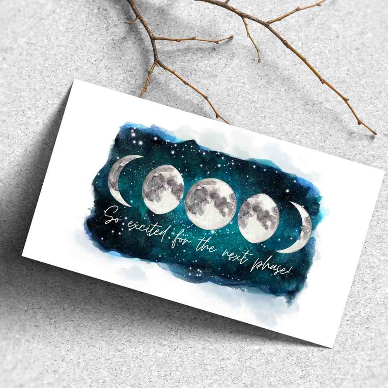 Excited for the Next Moon Phase – Blank Greeting Card