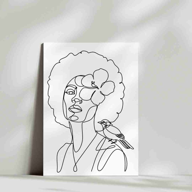 Hibiscus Bird Woman – Blank Greeting Card