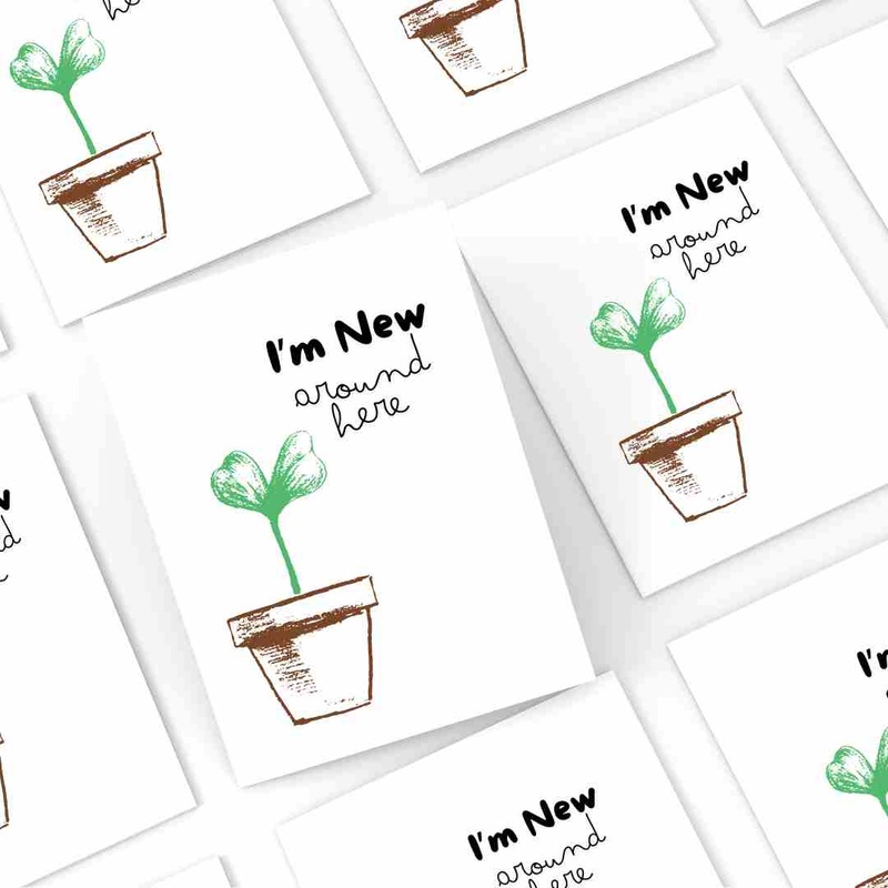 I’m New Around Here Sprout – Blank Greeting Card
