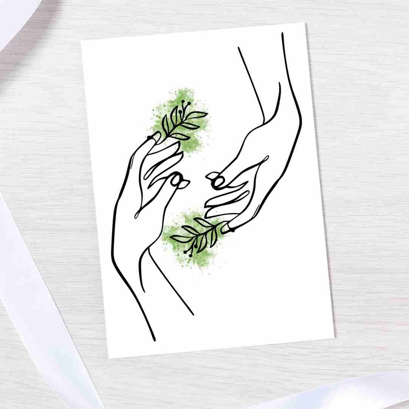 Leaf Hands – Blank Greeting Card