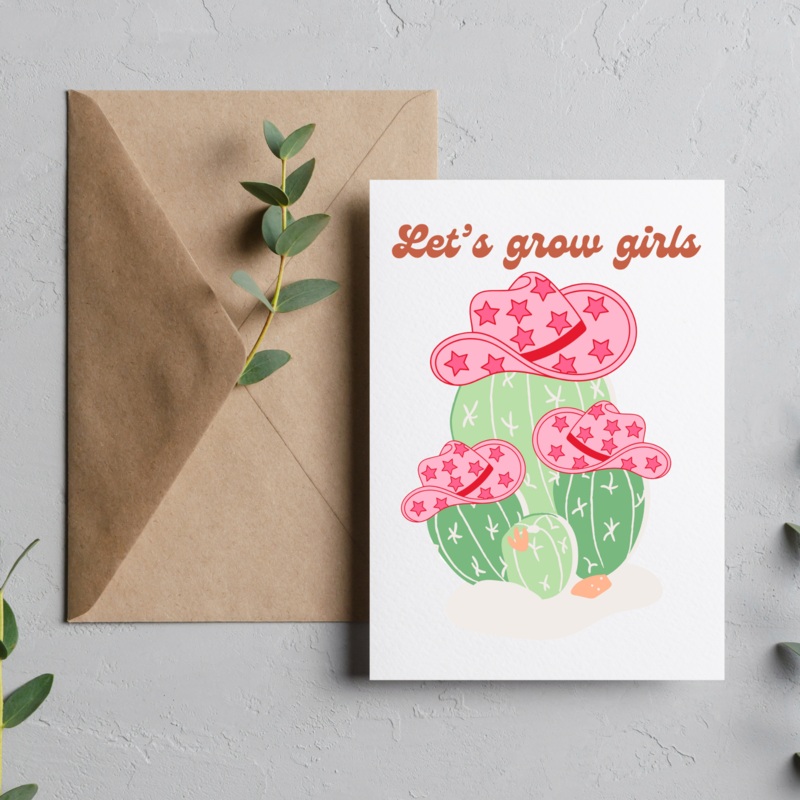 Let’s Grow Girls – Blank Greeting Card