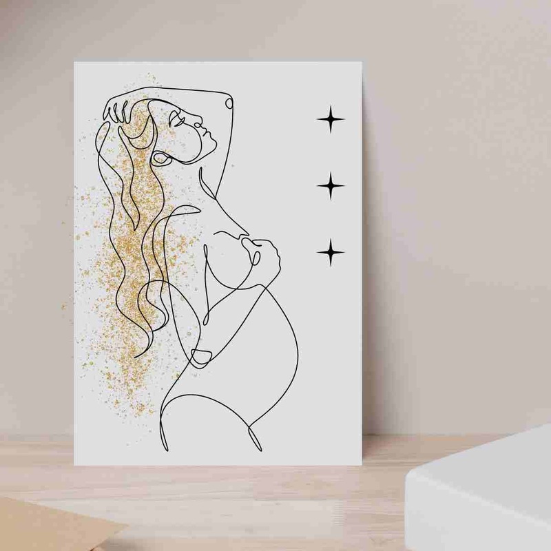 Pregnant Gold Hair – Blank Greeting Card