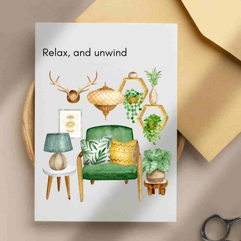 Relax & Unwind – Blank Greeting Card