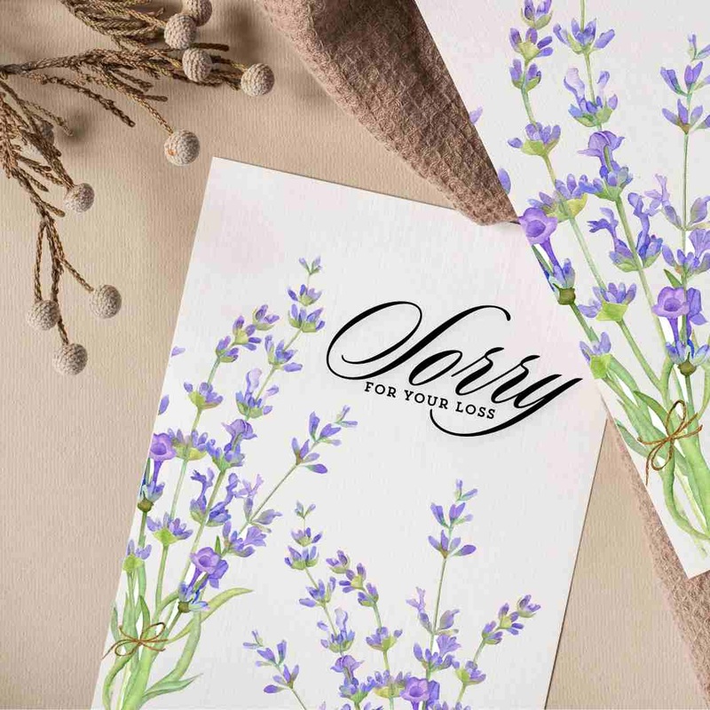 Sorry For Your Loss Lavender – Blank Greeting Card