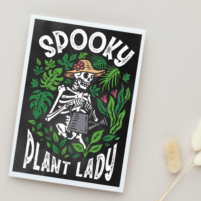 Spooky Plant Lady – Blank Greeting Card