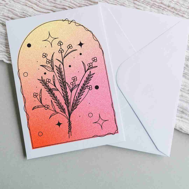 Sunset Bouquet – Blank Greeting Card