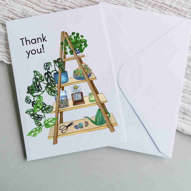 Thank You Plant Ladder Shelf – Blank Greeting Card