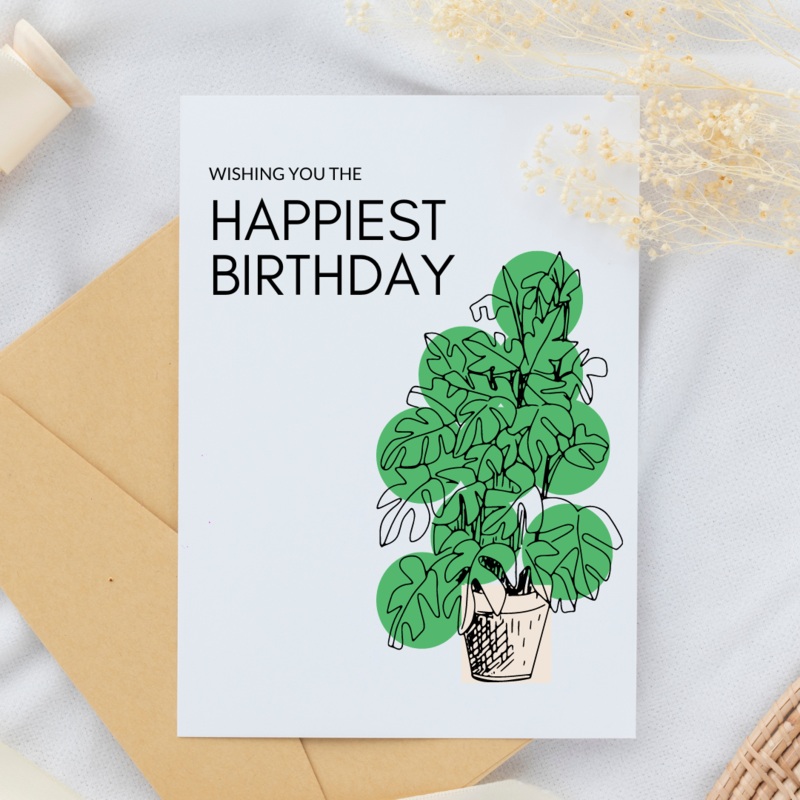 Wishing You the Happiest Birthday – Blank Greeting Card