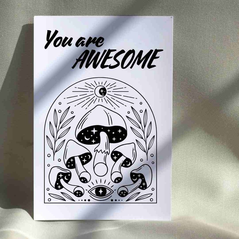 You Are Awesome Mushroom – Blank Greeting Card