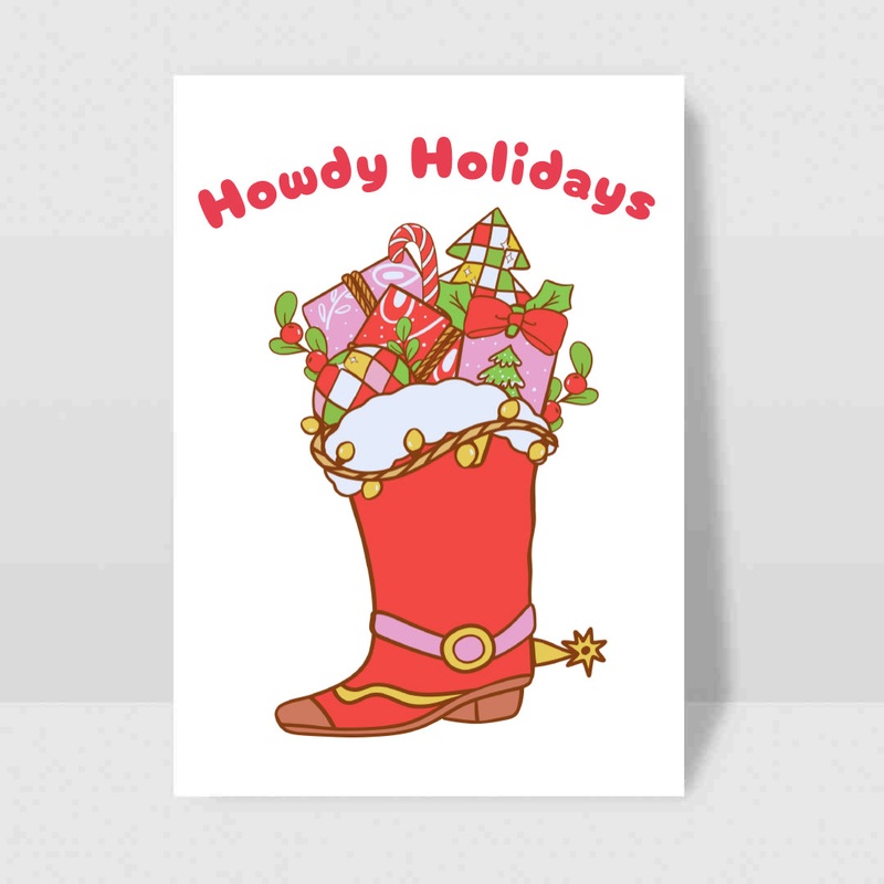 Howdy Holidays – Blank Greeting Card