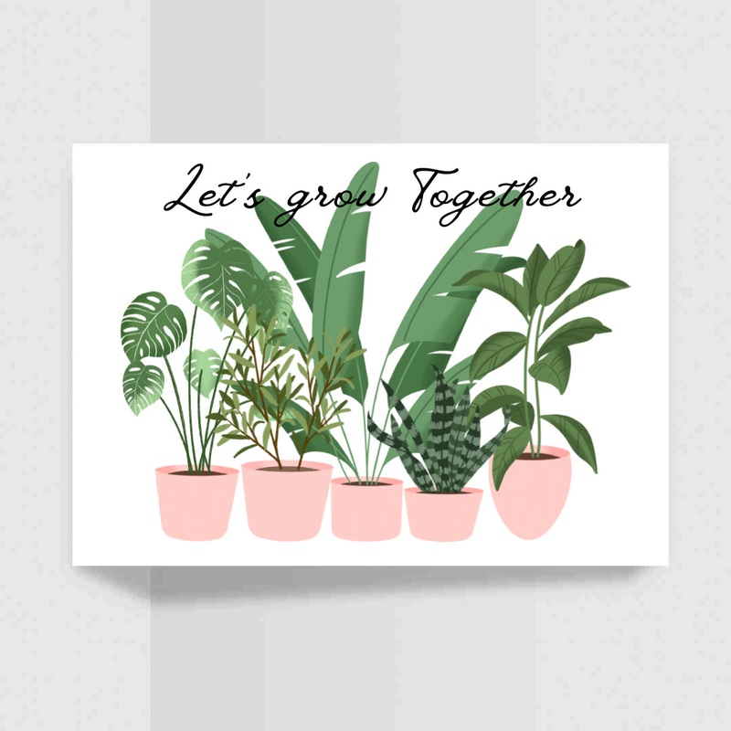 Let’s Grow Together – Blank Greeting Card