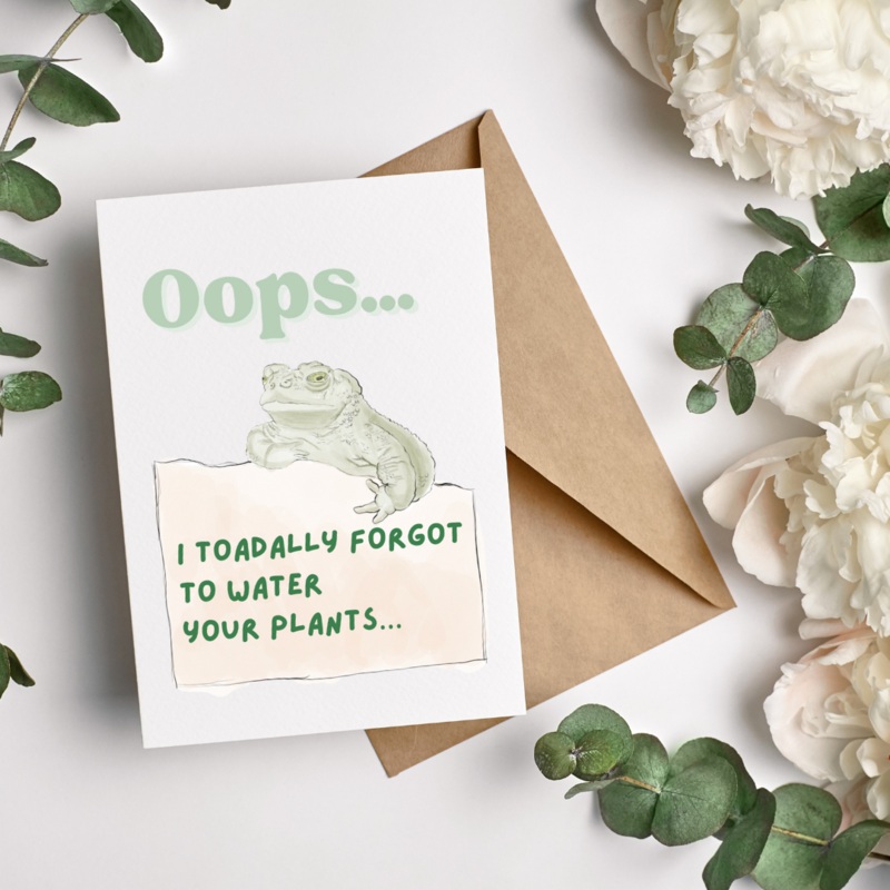 Oops…I Toadally Forgot… – Blank Greeting Card