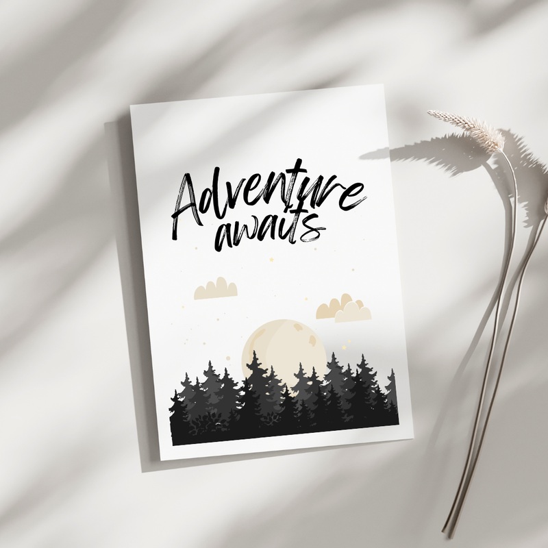 Adventure Awaits – Blank Greeting Card