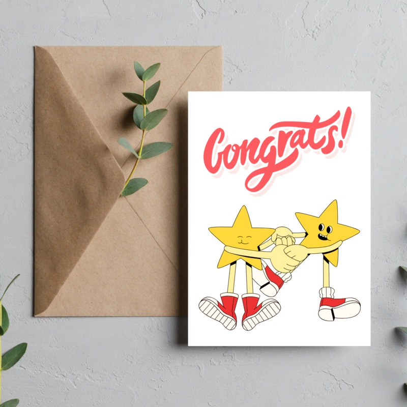 Congrats!  – Blank Greeting Card