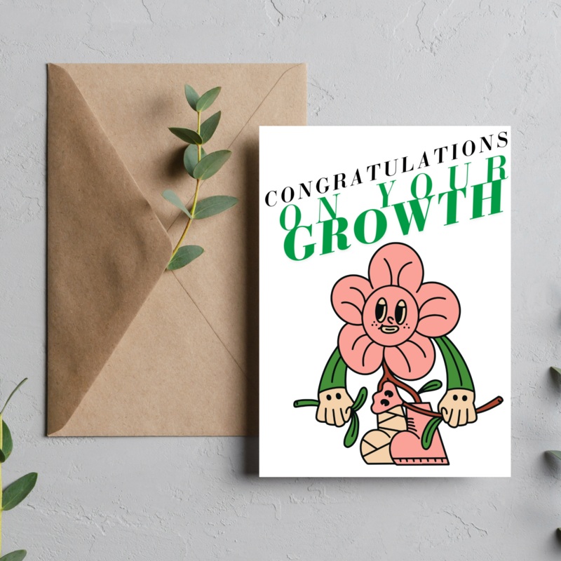 Congratulations on your Growth – Blank Greeting Card