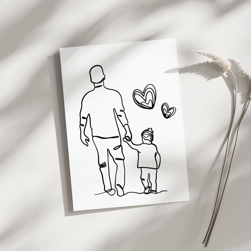 Father and Child – Blank Greeting Card