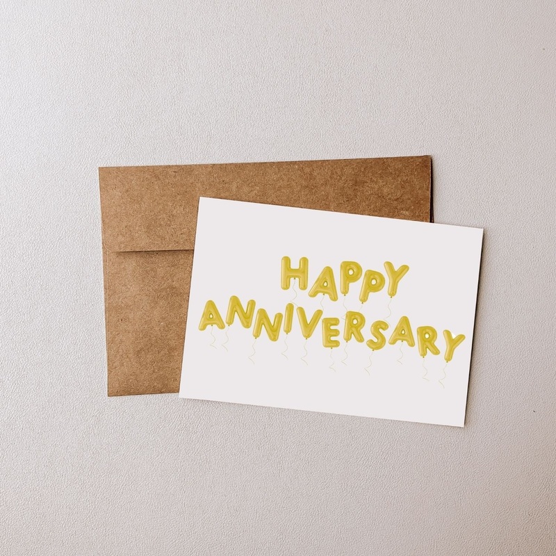 Happy Anniversary Balloons – Blank Greeting Card