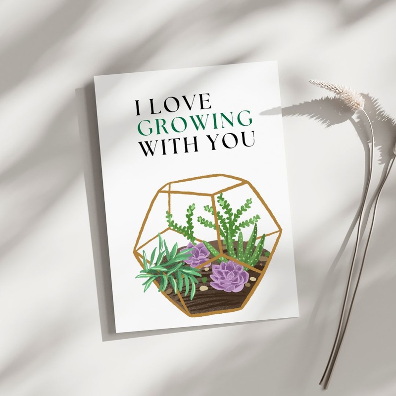 I Love Growing with  You – Blank Greeting Card