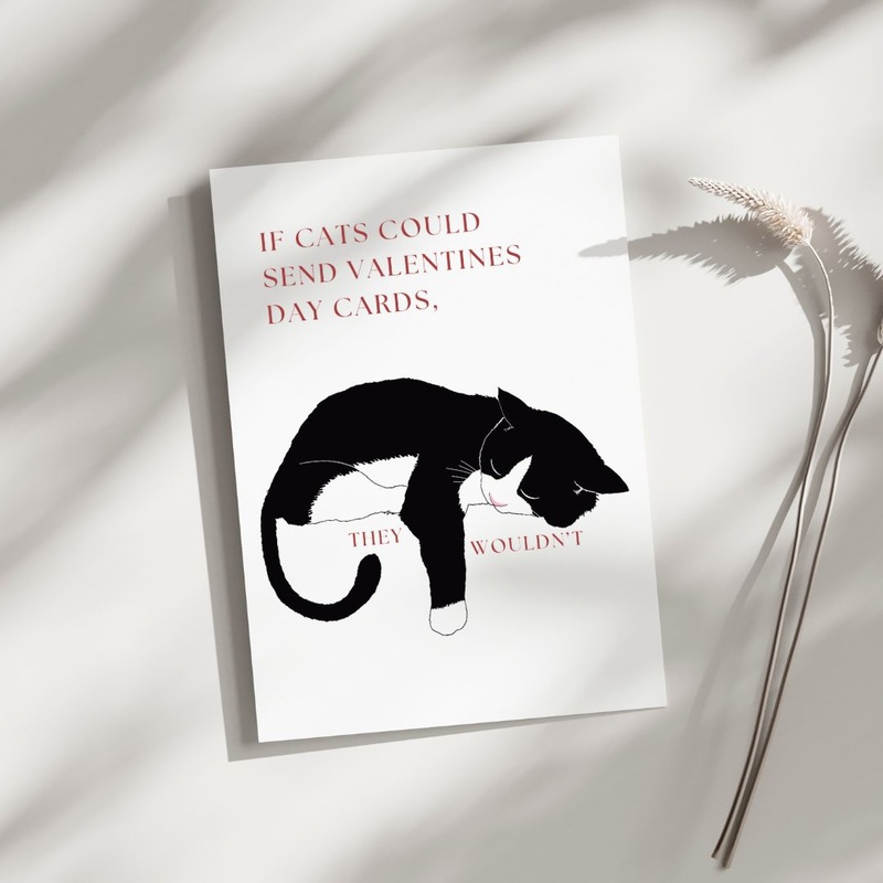 If Cats Could Give Valentines…- Blank Greeting Card