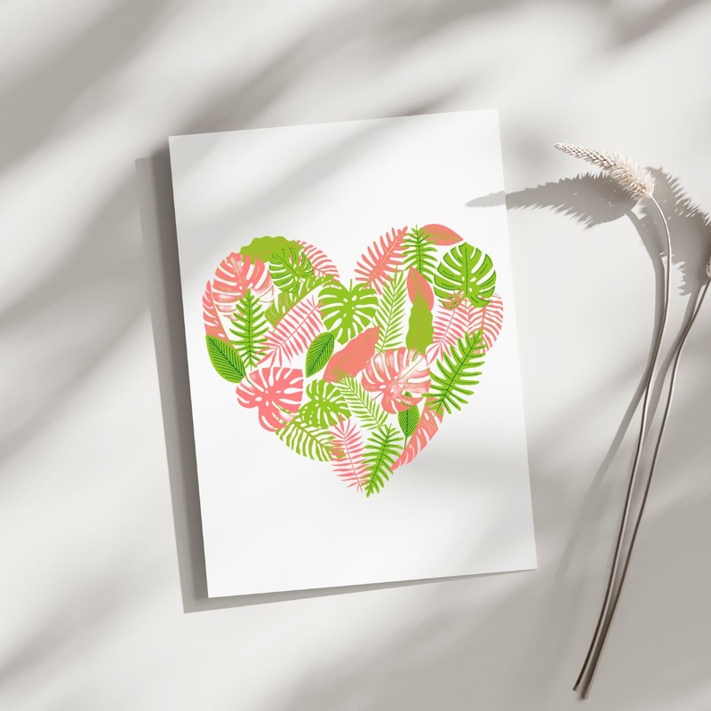 Leaf Heart – Blank Greeting Card