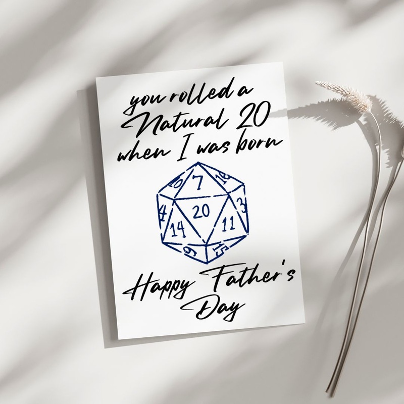 Nat 20 Father – Blank Greeting Card