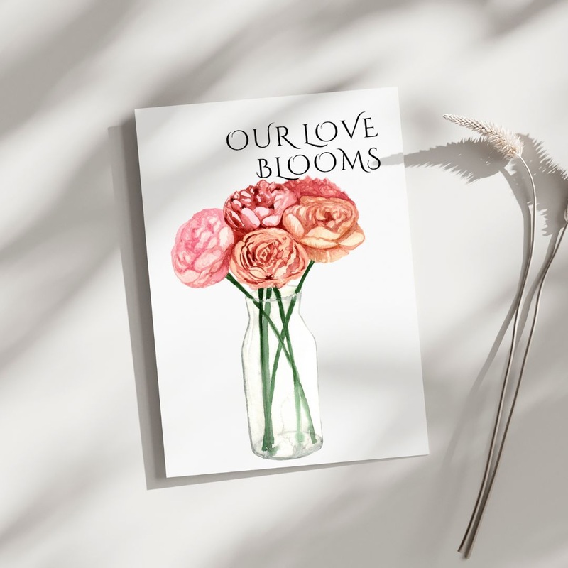 Our Love Blooms – Blank Greeting Card