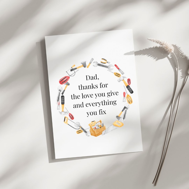 Thanks Dad for Fixing things – Blank Greeting Card