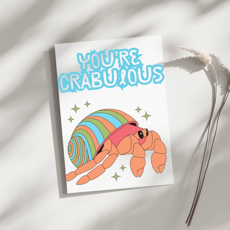 You’re Crabulous – Blank Greeting Card