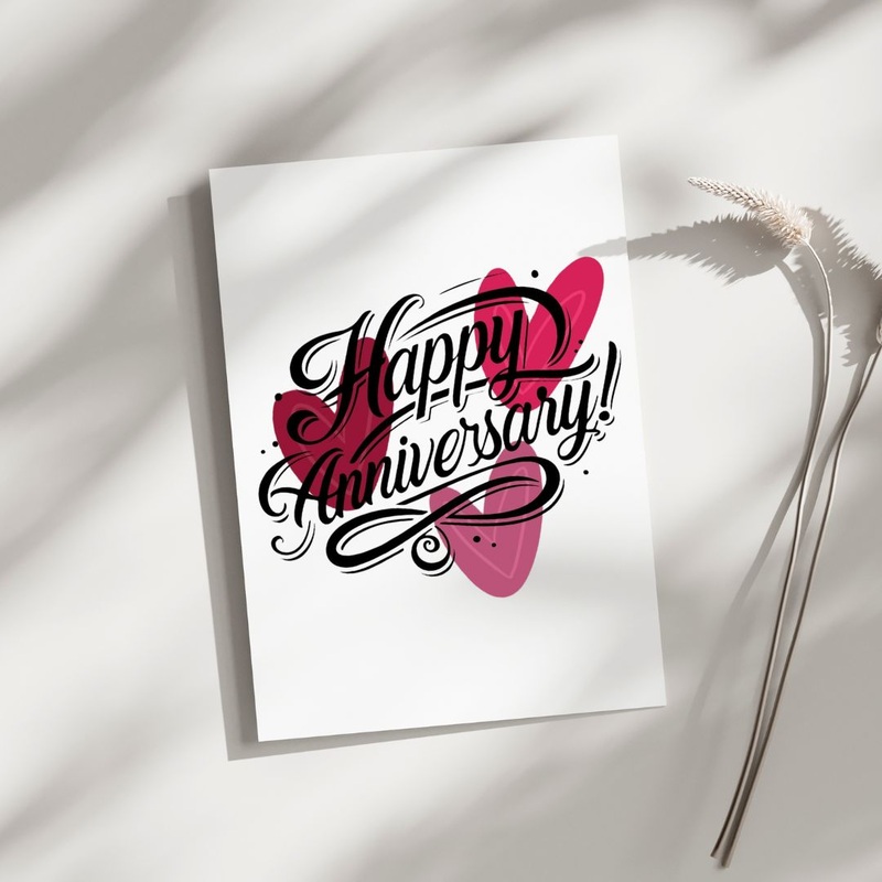Happy Anniversary Hearts – Blank Greeting Card