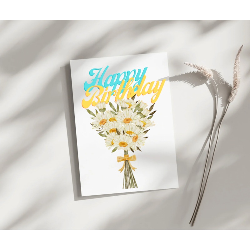 Happy Birthday Daisy – Blank Greeting Card