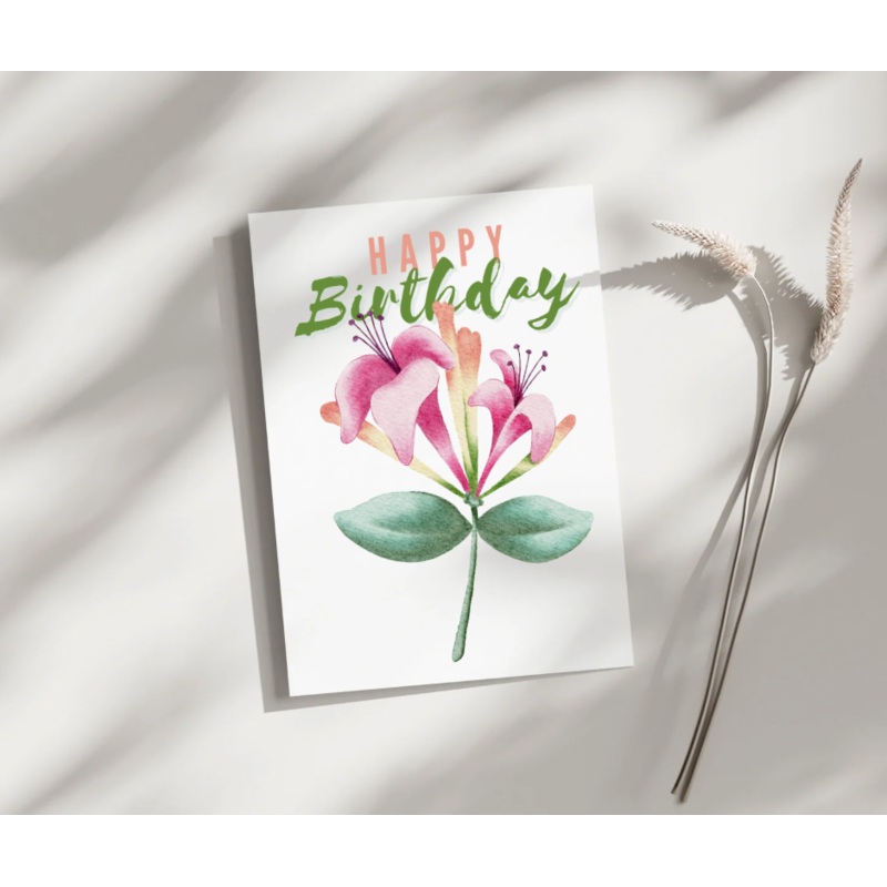 Happy Birthday Honeysuckle – Blank Greeting Card