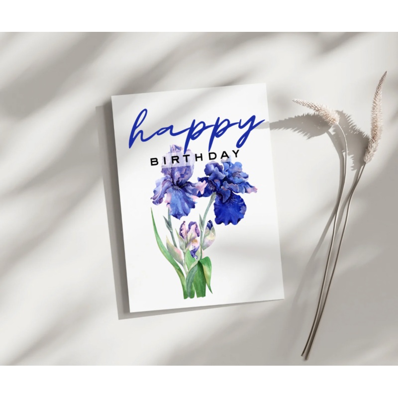 Happy Birthday Iris – Blank Greeting Card