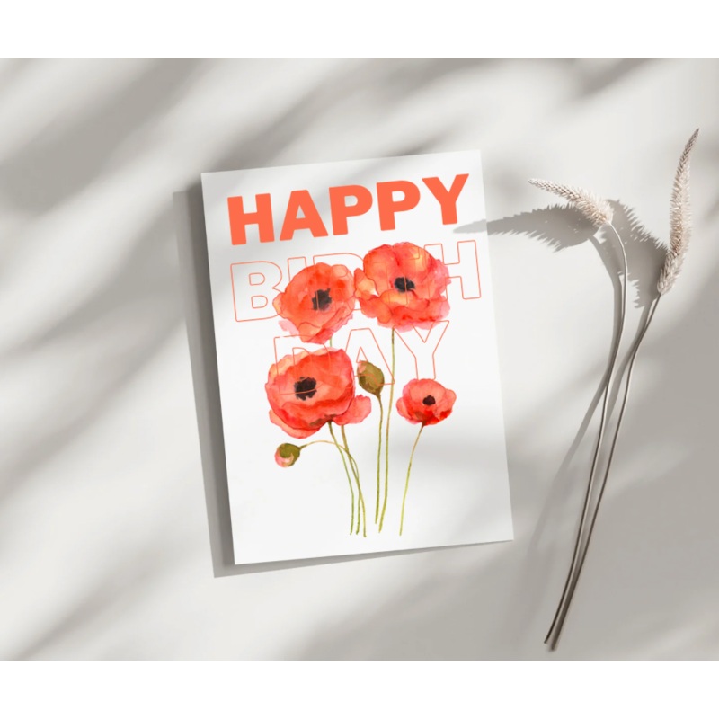 Happy Birthday Poppy – Blank Greeting Card