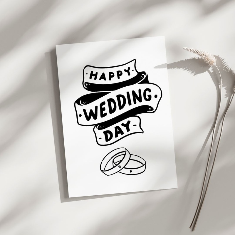 Happy Wedding Day – Blank Greeting Card