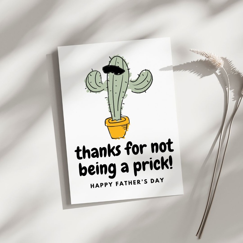 Thanks for not being a Prick – Blank Greeting Card