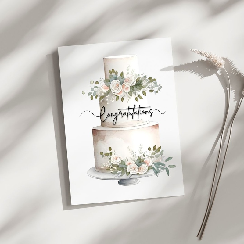 Wedding Cake – Blank Greeting Card