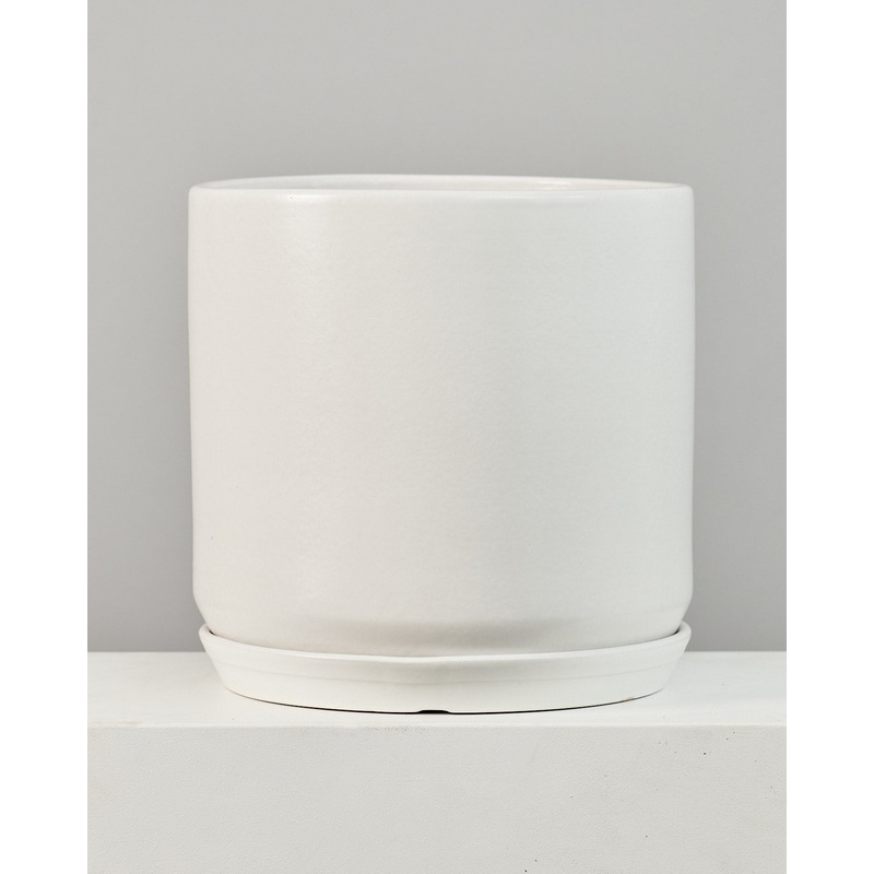 CALIFORNIA PLANTER COLLECTION: MATTE WHITE TWO PIECE CERAMIC Large 18 Inch