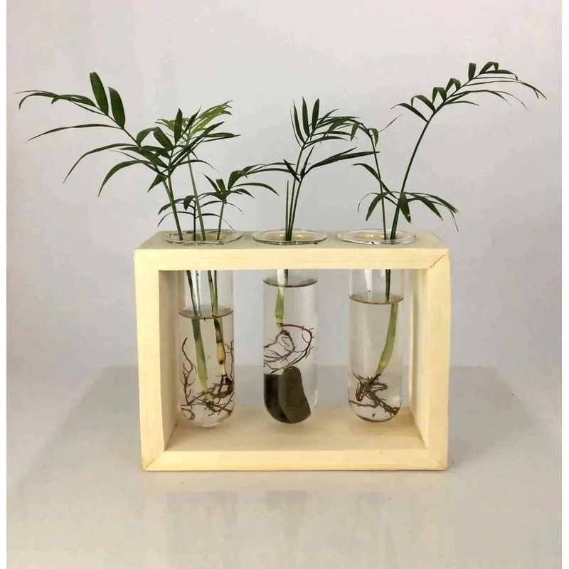 Glass Tube Wooden Station