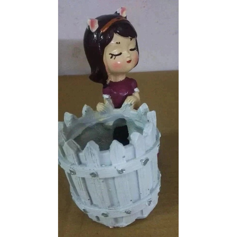 Buy Girl with Garden Basket resin planter