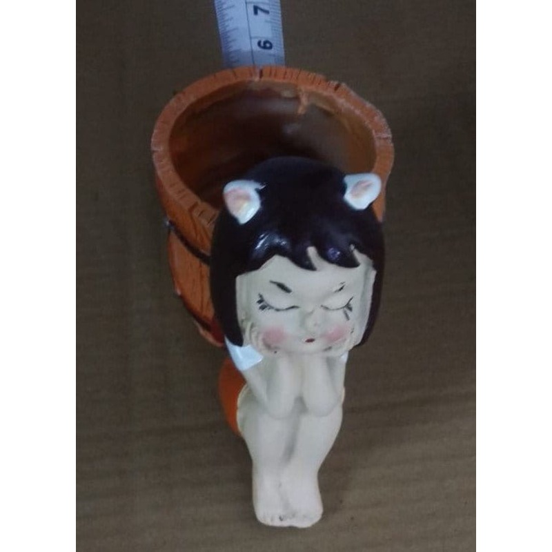 Buy Girl with hanging basket resin planter