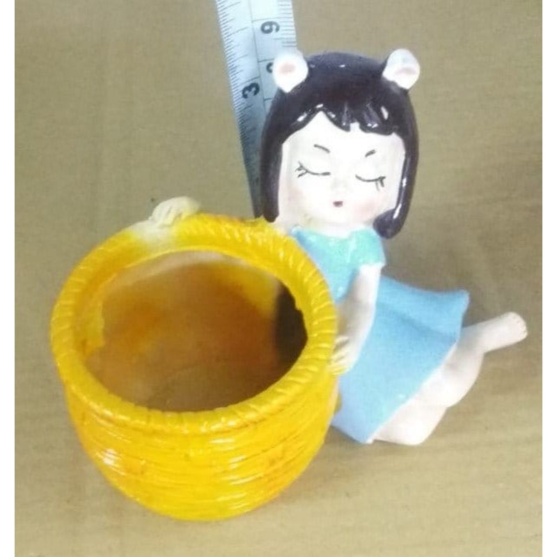 Buy Girl with Yellow Pot resin planter