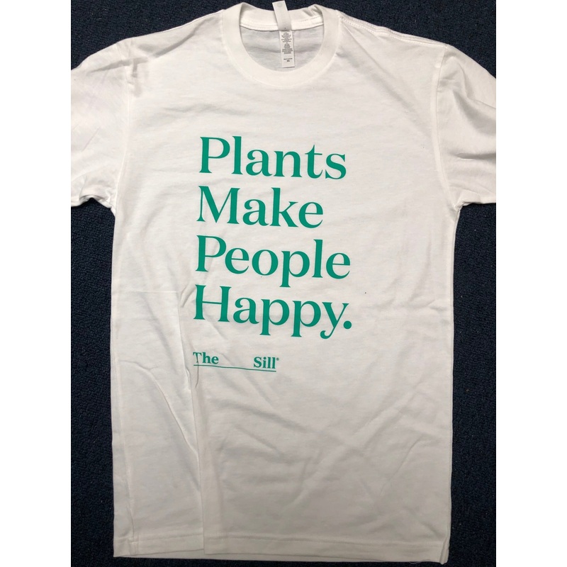 Short Sleeve T-Shirt Plants Make People Happy White X-Small