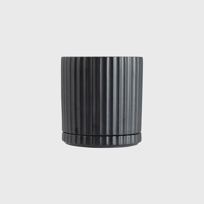 Athens Large Planter Pot Black 17.5cm