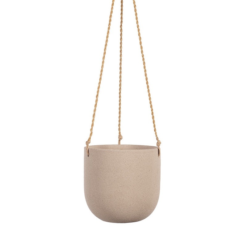 Flo Hanging Bowl Pot Taupe Grey 15cm